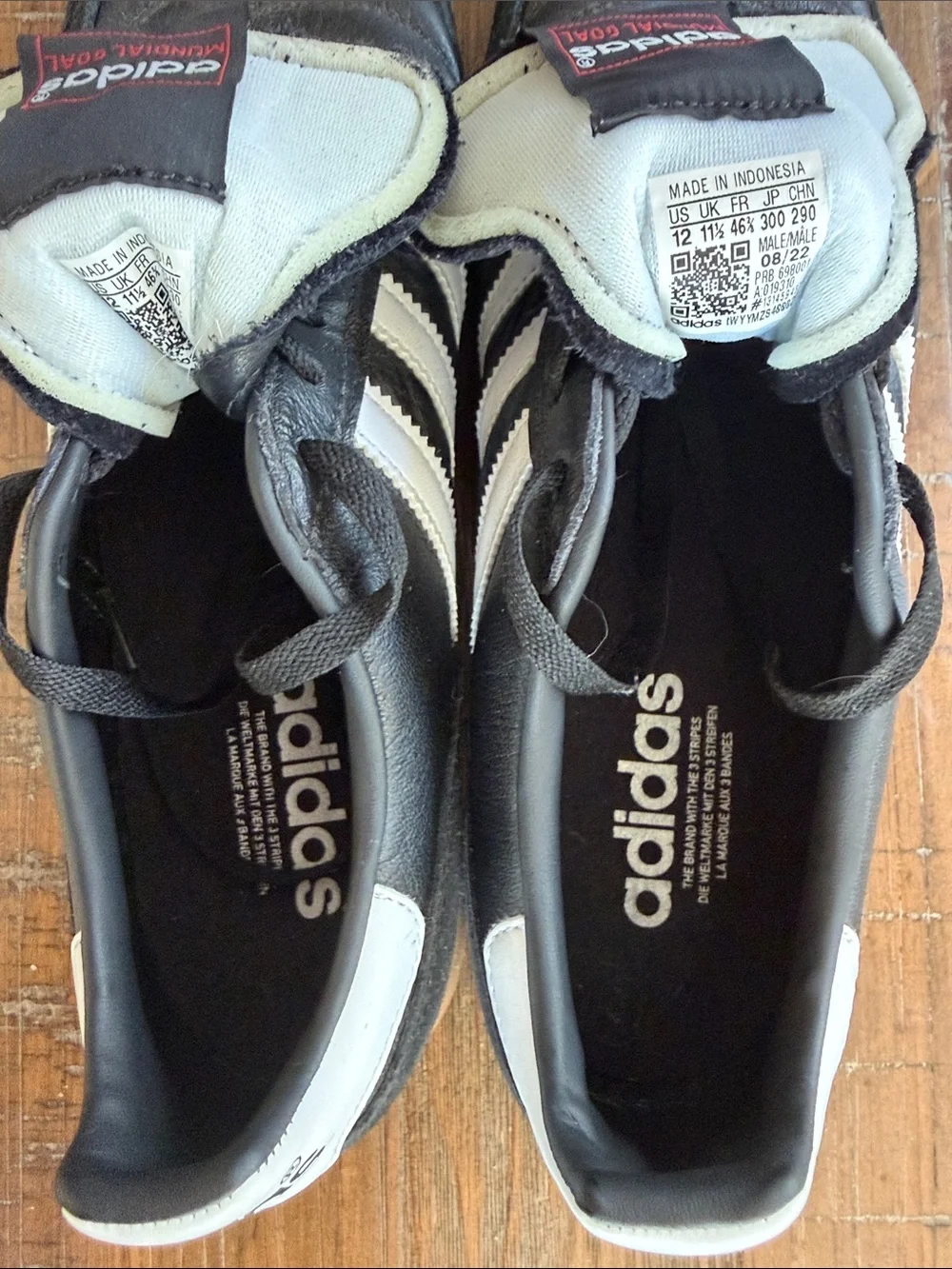 adidas Black & White Mundial Goal Leather Sneakers